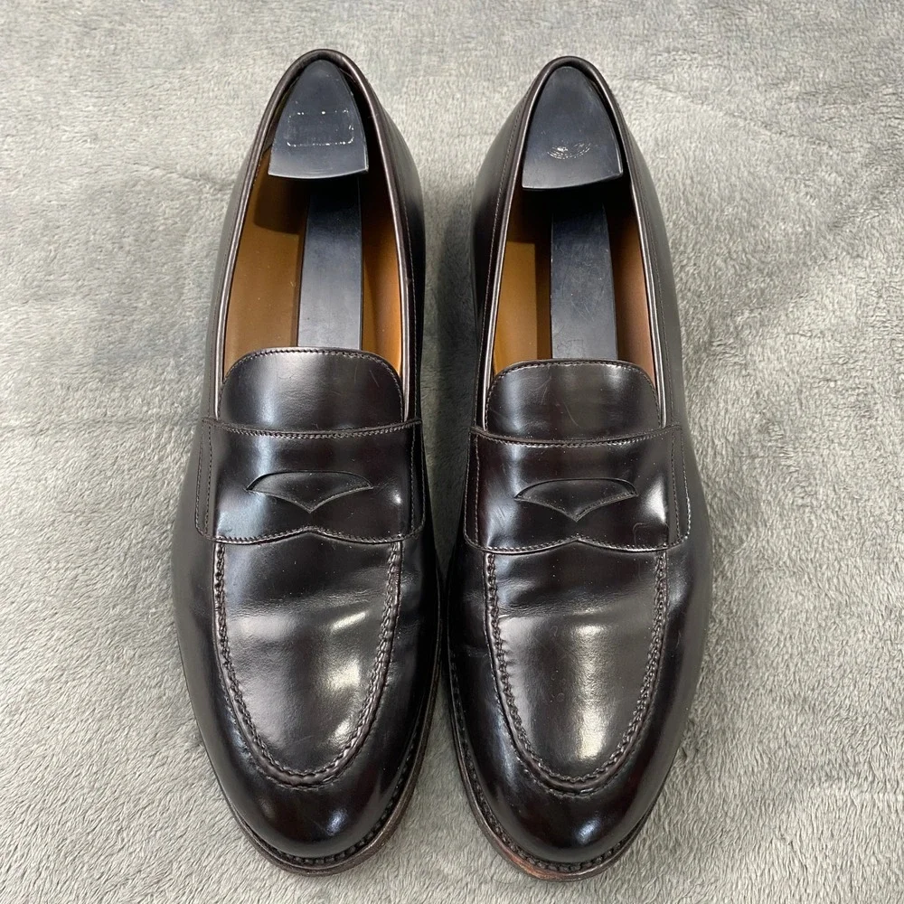 Brooks Brothers Penny Loafers Mens 10.5 Golden Fleece Burgundy Leather Italy